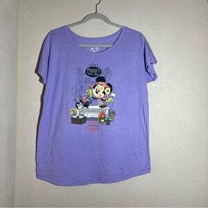 Disney Parks Woman’s Medium Shirt Purple Minnie Farmhouse Flower Shop Epcot